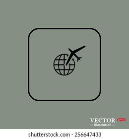 Fashion Icon aircraft around the world, vector illustration, EPS 10