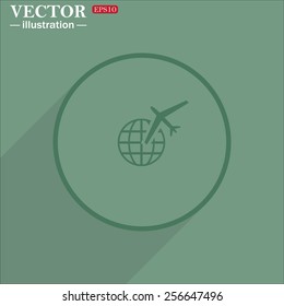 Fashion Icon aircraft around the world, vector illustration, EPS 10