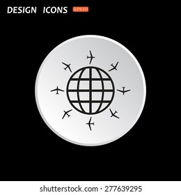 Fashion Icon aircraft around the world. icon. vector design