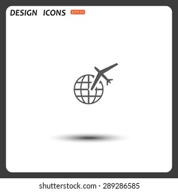 Fashion Icon aircraft around the world. icon. vector design