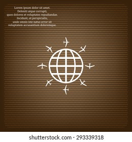 Fashion Icon aircraft around the world. icon. vector design