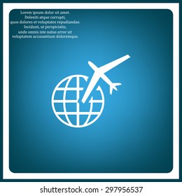 Fashion Icon aircraft around the world. icon. vector design