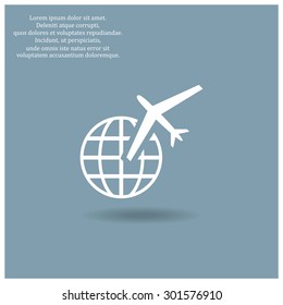 Fashion Icon aircraft around the world. icon. vector design
