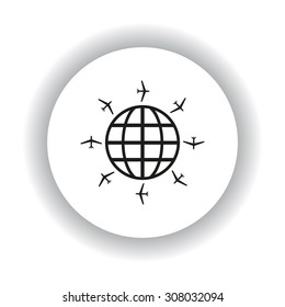 Fashion Icon aircraft around the world. icon. vector design