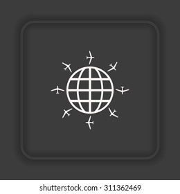 Fashion Icon aircraft around the world. icon. vector design