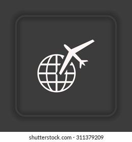 Fashion Icon aircraft around the world. icon. vector design