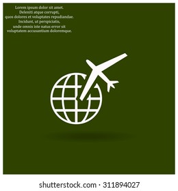 Fashion Icon aircraft around the world. icon. vector design