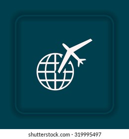 Fashion Icon aircraft around the world. icon. vector design