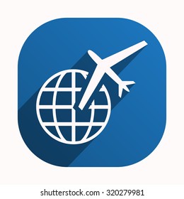 Fashion Icon aircraft around the world. icon. vector design
