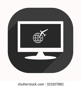 Fashion Icon aircraft around the world. icon. vector design