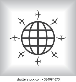 Fashion Icon aircraft around the world. icon. vector design