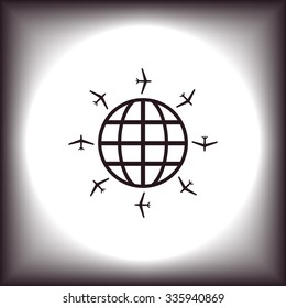 Fashion Icon aircraft around the world. icon. vector design