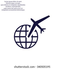 Fashion Icon aircraft around the world. icon. vector design