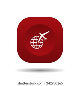 Fashion Icon aircraft around the world. icon. vector design
