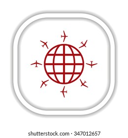 Fashion Icon aircraft around the world. icon. vector design