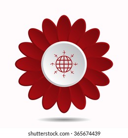 Fashion Icon aircraft around the world icon, vector illustration. Flat design style