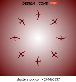 Fashion Icon Aircraft. icon. vector design