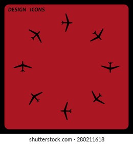 Fashion Icon Aircraft. icon. vector design. Flat design style 