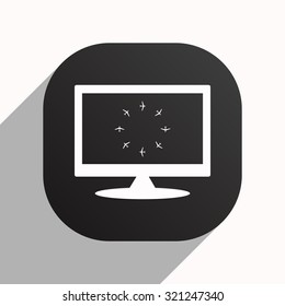 Fashion Icon Aircraft. icon. vector design, black button for Mobile Applications