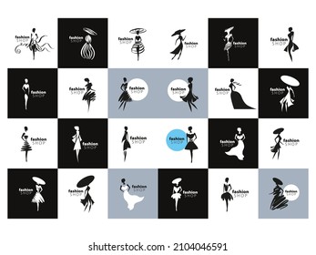 fashion icon logo set design - EPS 10