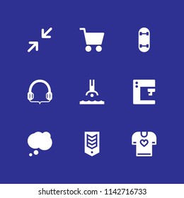 fashion icon set. chevron, skateboard and shirt vector icon for graphic design and web