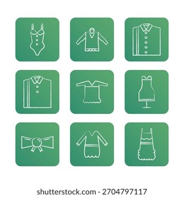 Fashion icon set collection. Vector icon illustration