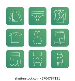 Conjunto de iconos de moda colección. Ilustración de icono de Vector