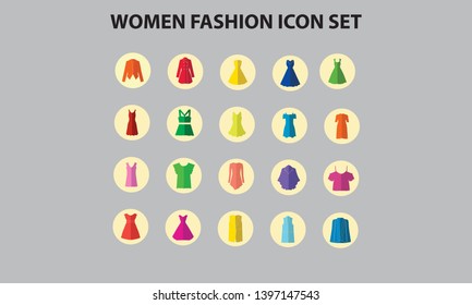 fashion icon set with modern style