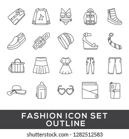 fashion icon set  outline