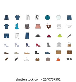 fashion icon set for symbol icon website presentation
