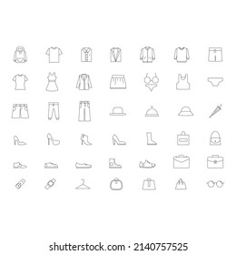 fashion icon set for symbol icon website presentation