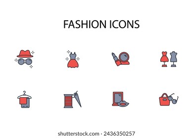 Fashion icon set.vector.Editable stroke.linear style sign for use web design,logo.Symbol illustration.