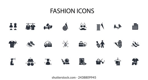 Fashion icon set.vector.Editable stroke.linear style sign for use web design,logo.Symbol illustration.