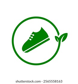 Fashion icon. Shoes icon green. Promoting green fashion clip art. Recycling clothing. Representing sustainable fashion for bussiness vector illustration