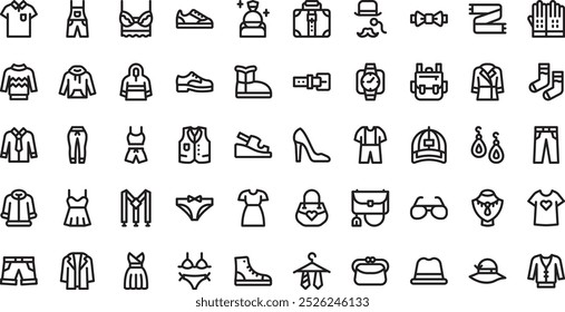 Fashion icons High-Quality Vector Icons Collection with Editable Stroke. Ideal for Professional and Creative Projects.