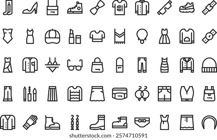 Fashion icons High-Quality Vector Icons Collection with Editable Stroke. Ideal for Professional and Creative Projects