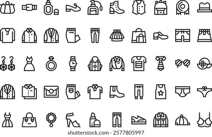 Fashion icons High-Quality Vector Icons Collection with Editable Stroke. Ideal for Professional and Creative Projects.