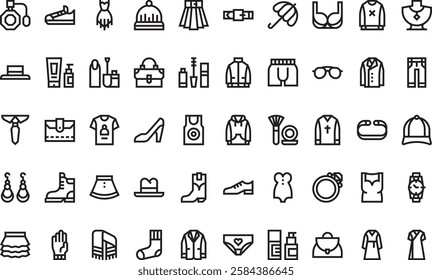 Fashion icons High-Quality Vector Icons Collection with Editable Stroke. Ideal for Professional and Creative Projects.