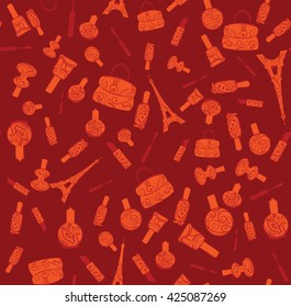 Fashion icons seamless pattern. Surface stylish design