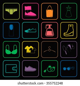 Fashion icons set. 
