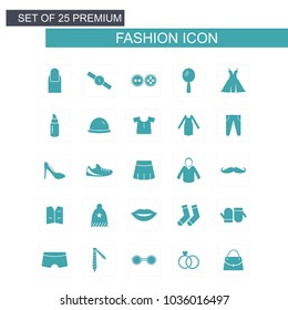 Fashion icons set blue