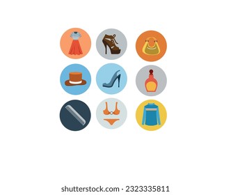 Fashion icons set. Clothing, bold line icons. The illustrations are a vector, editable stroke, 48x48 pixel perfect files. Crafted with precision and eye for quality.