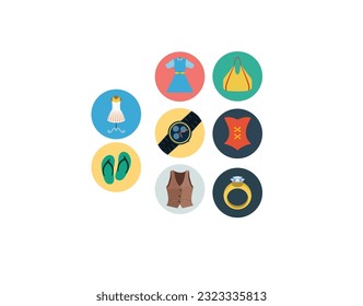 Fashion icons set. Clothing, bold line icons. The illustrations are a vector, editable stroke, 48x48 pixel perfect files. Crafted with precision and eye for quality.