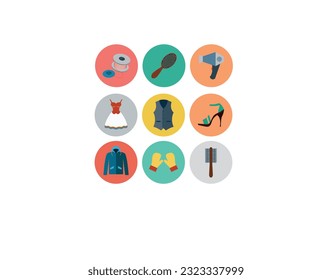 Fashion icons set. Clothing, bold line icons. The illustrations are a vector, editable stroke, 48x48 pixel perfect files. Crafted with precision and eye for quality.