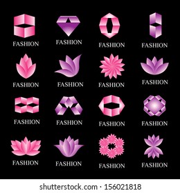 Fashion Icons Set - Isolated On Black Background - Vector Illustration, Graphic Design Editable For Your Design. Fashion Logo