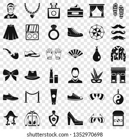 Fashion icons set. Simple style of 36 fashion vector icons for web for any design