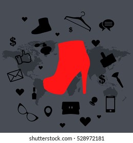 fashion icons set. vector