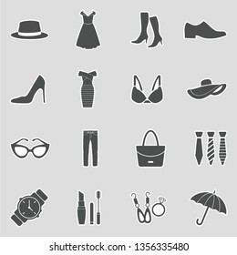 Fashion Icons. Sticker Design. Vector Illustration.