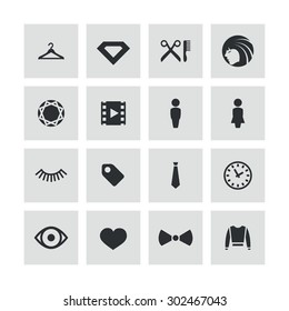 fashion icons universal set for web and mobile