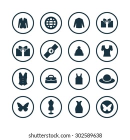fashion icons universal set for web and mobile